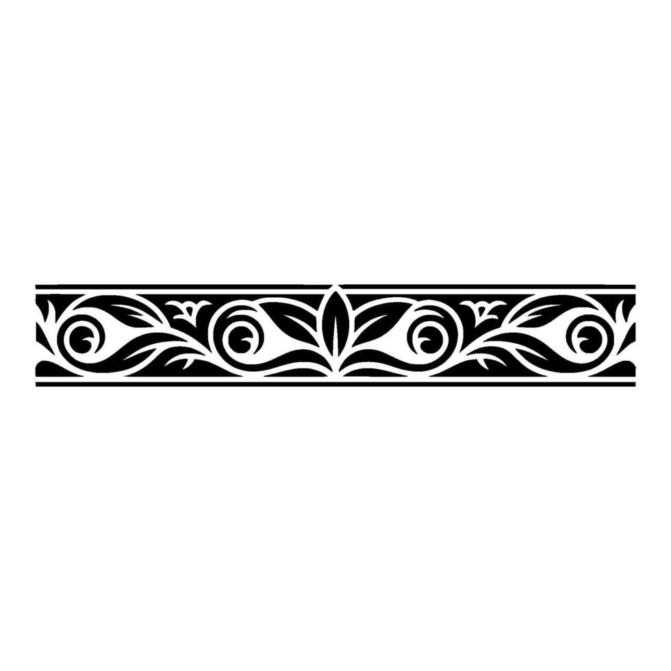 Intricate Black Floral Border, Vintage - Formal vector