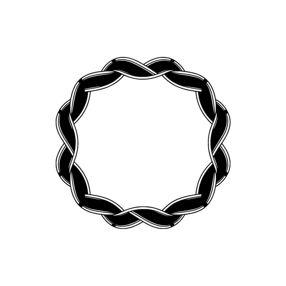Intricate Woven Circle, Minimalist - Braided vector