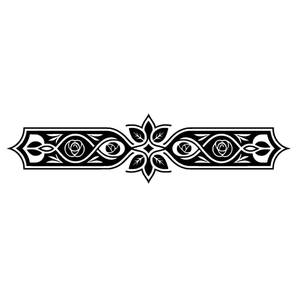 Intricate Floral Border, Vintage , Elegant Divider, Symmetrical vector