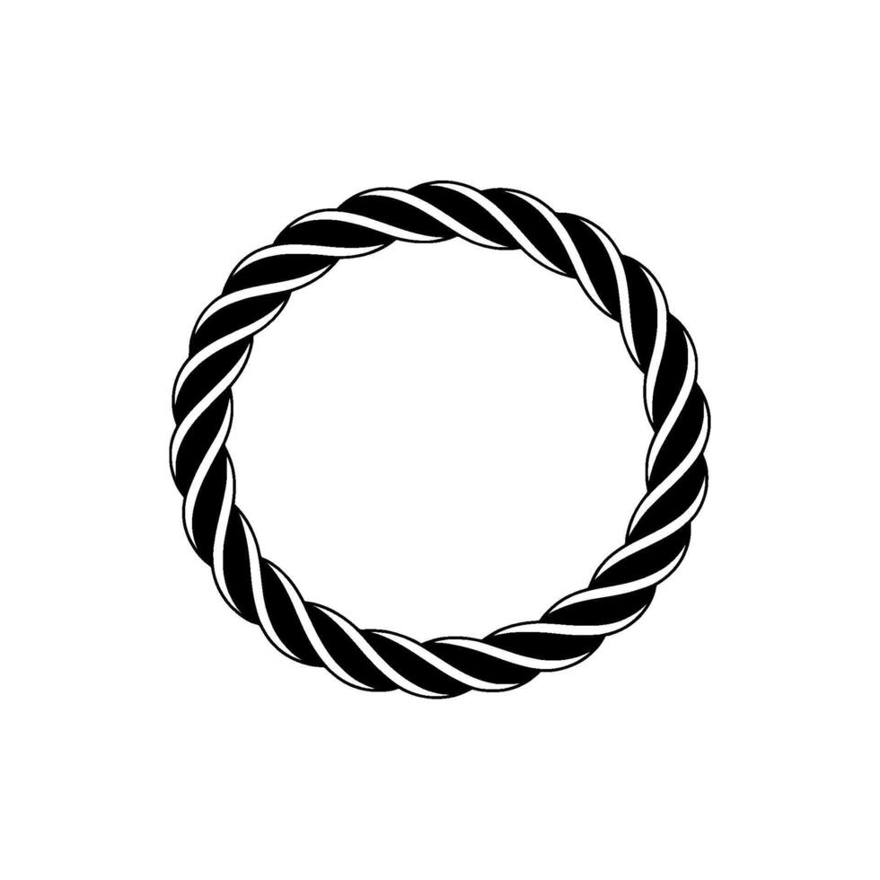 Minimalist Twisted Rope Circle, Modern Element vector