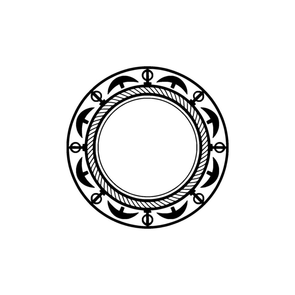 Circular Emblem, Geometric Ornamentation, Vintage vector