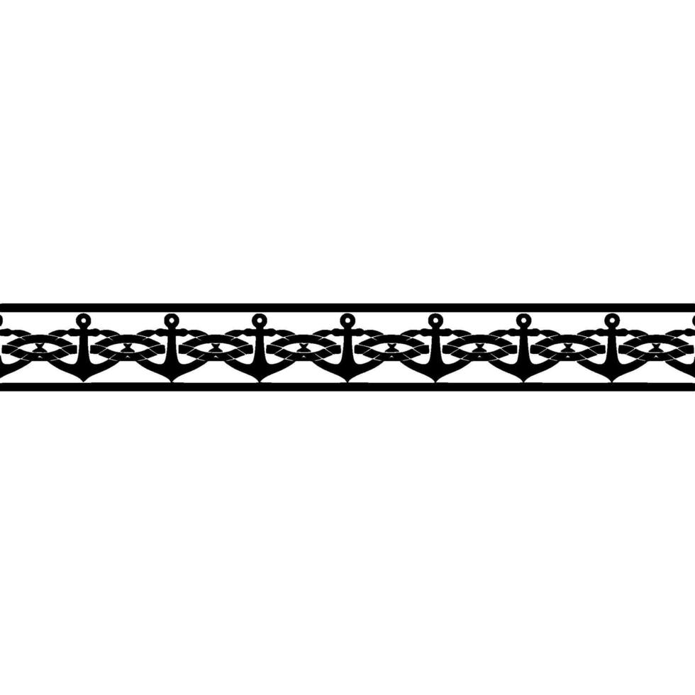 Nautical Border Celtic Anchor Motif, Vintage vector