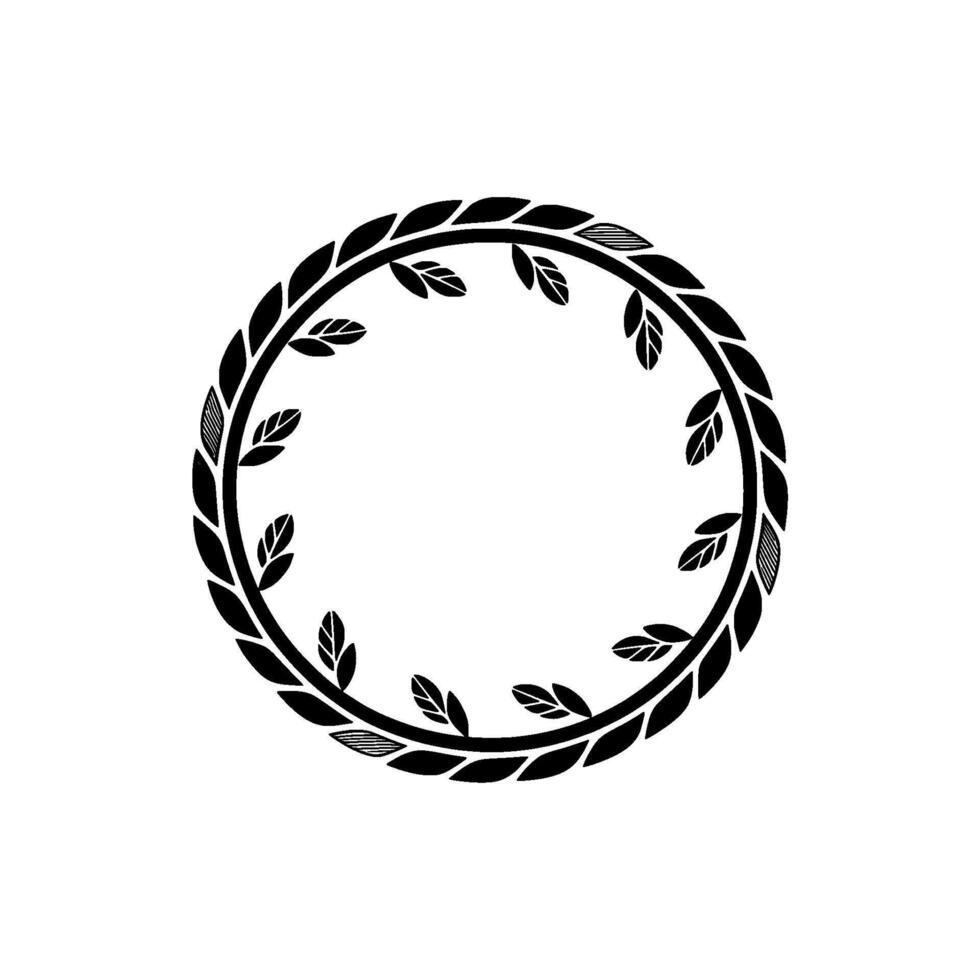 Elegant Wreath Border, Minimalist , Botanical Illustration vector