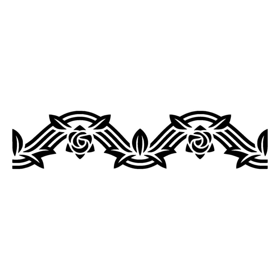 Stylized Celtic Rose Border, Vintage Ornamentation vector