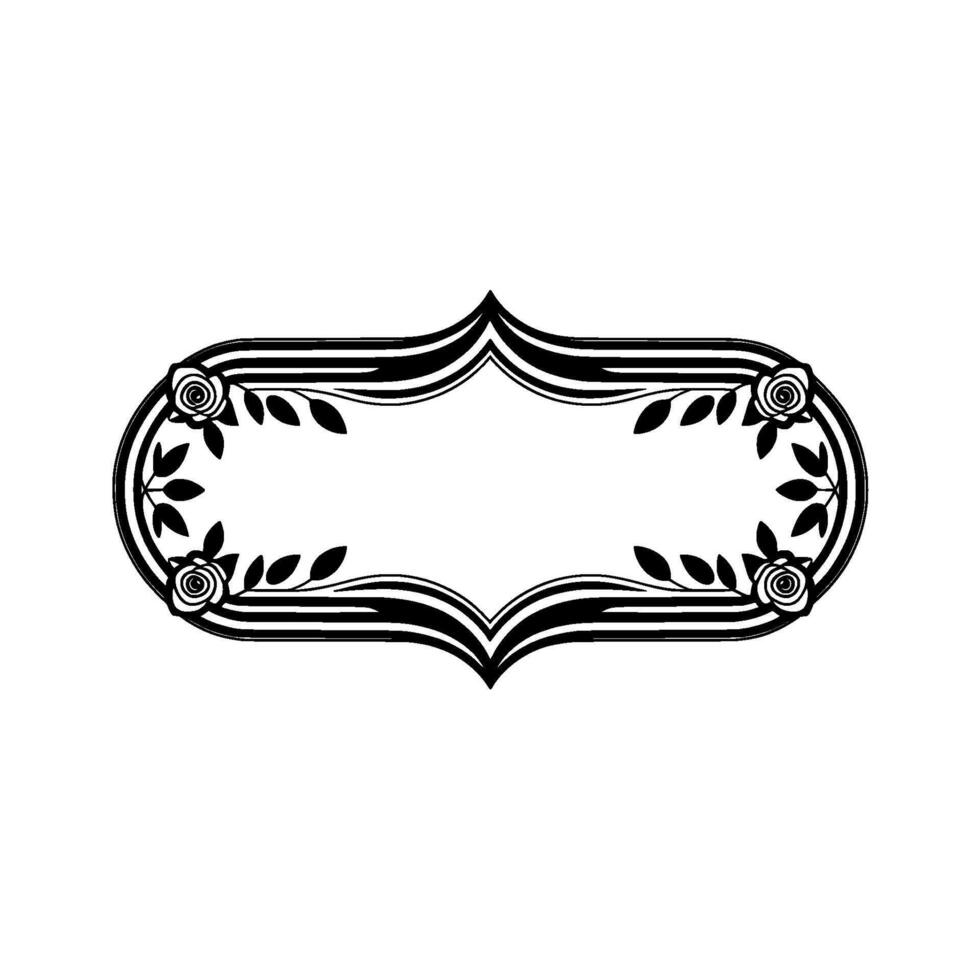 Elegant Floral Frame, Vintage , Decorative Border - Label vector