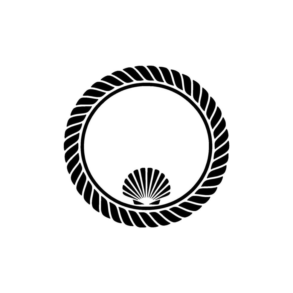 Nautical Circle, Shell Emblem - Minimalist vector