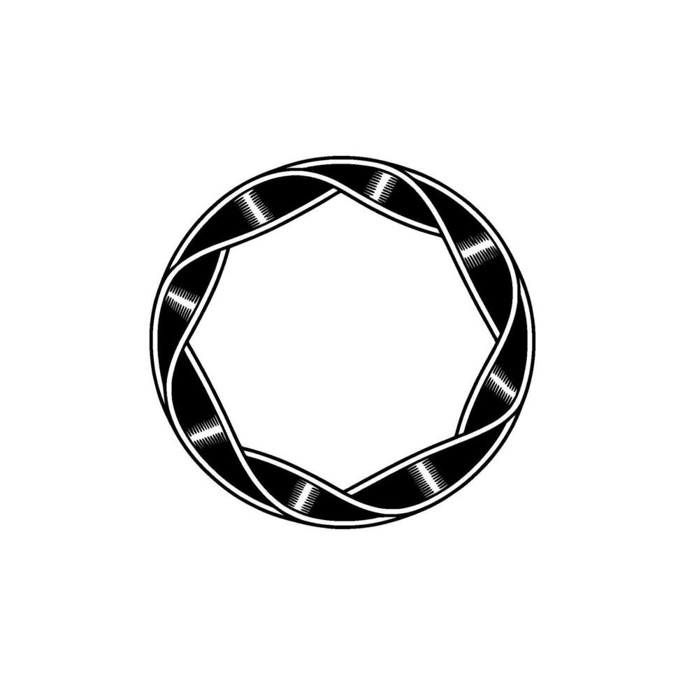Interwoven Circle, Geometric Emblem, Minimalist vector