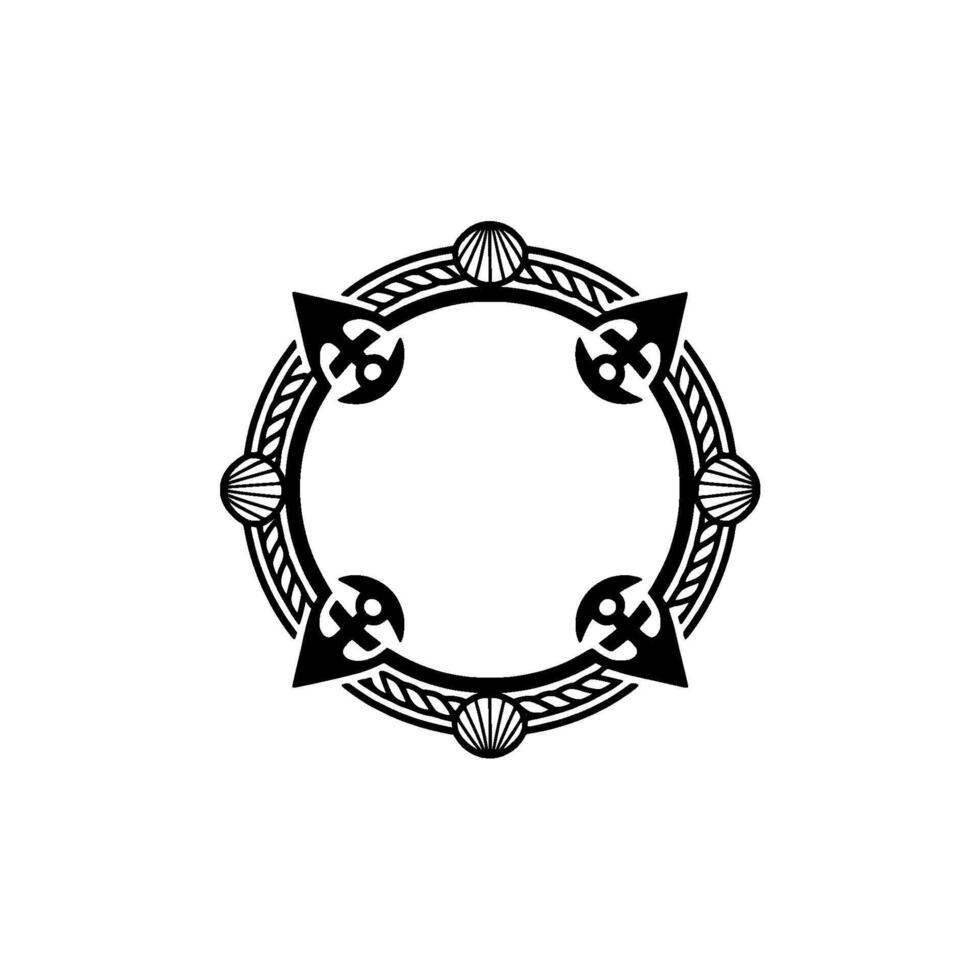 Oceanic Celtic Frame Intricate Shell and Knot vector