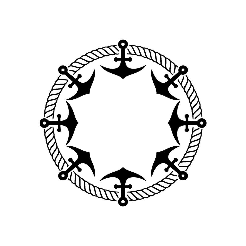 Nautical Circle, Anchored Strength, Maritime Symbolism vector