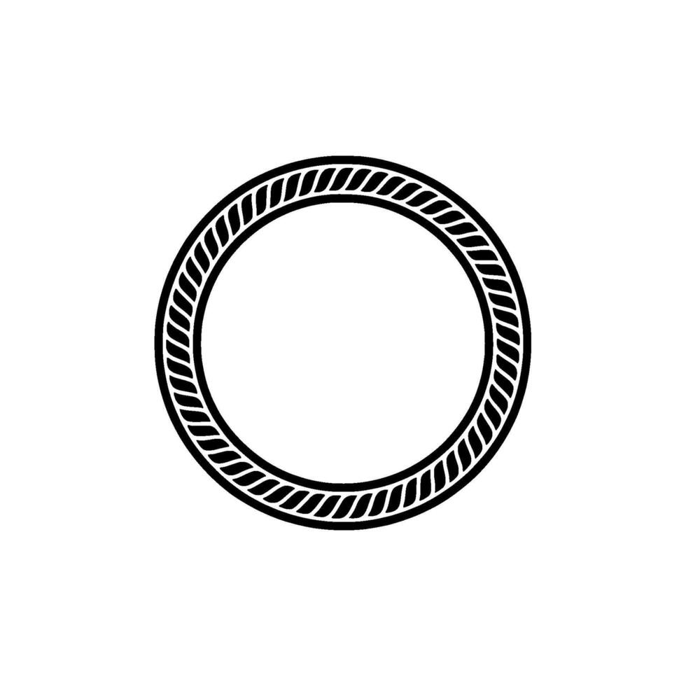 Minimalist Rope Circle, Modern Element, Texture vector