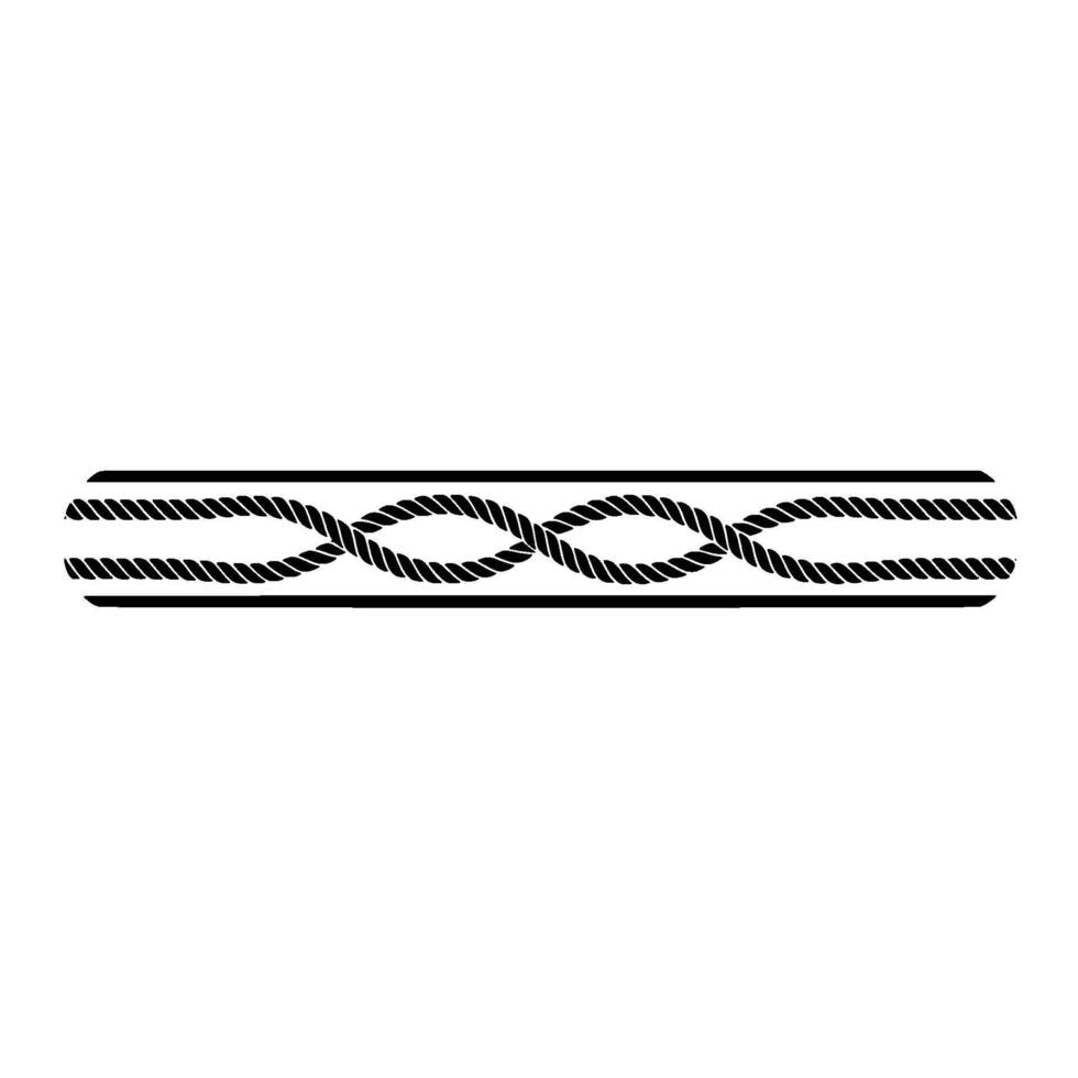 Intertwined Rope Border, Minimalist, Linear vector