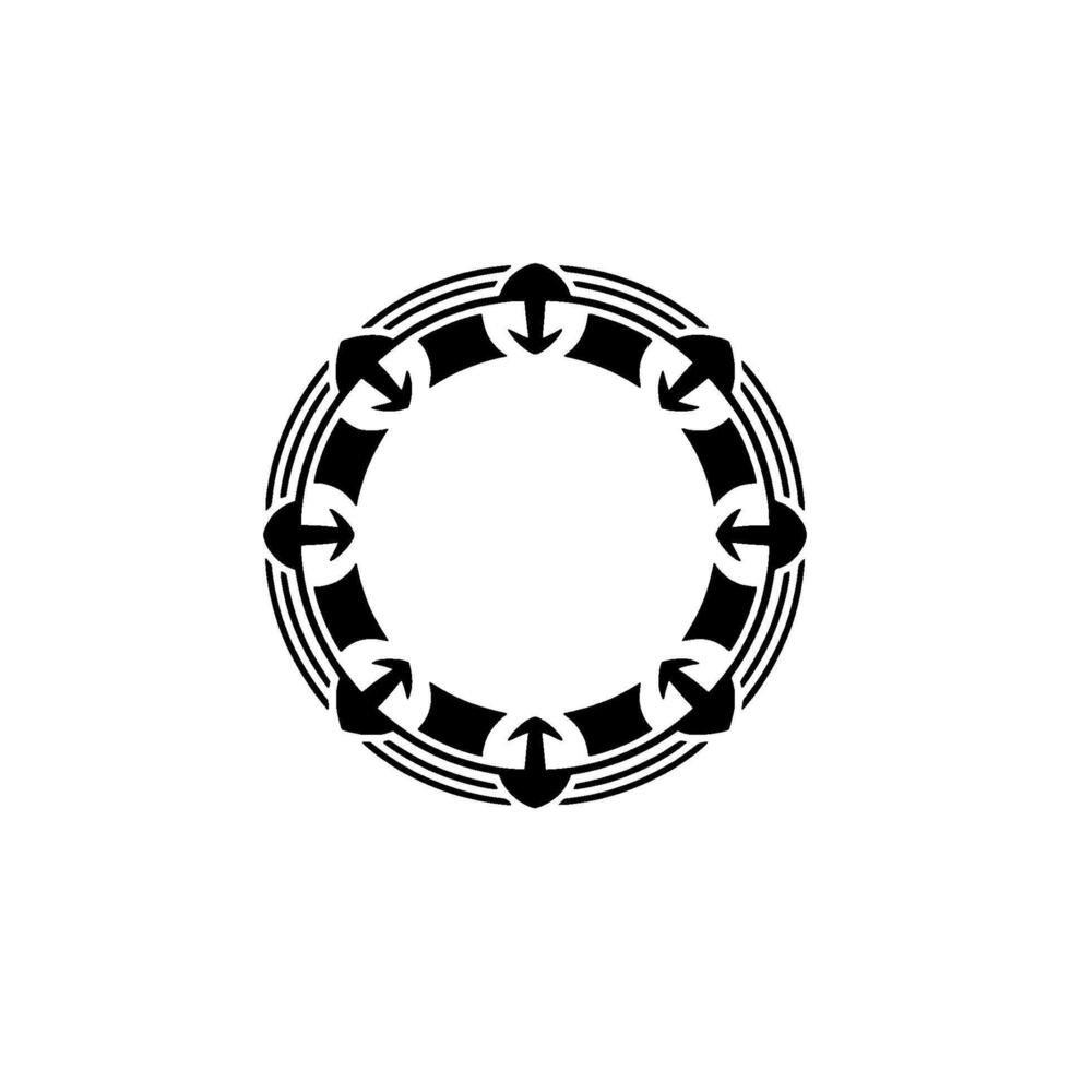 Circular Arrow Motif, Minimalist, Directional Symbol vector