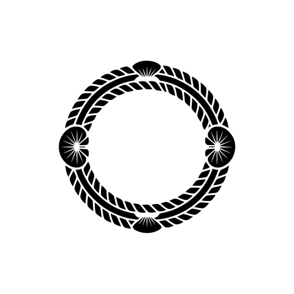 Nautical Circle Emblem, Vintage Maritime - Wave vector