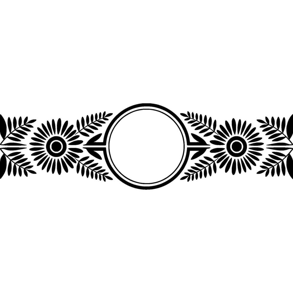 Elegant Floral Border, Vintage , Decorative Element - Circular vector