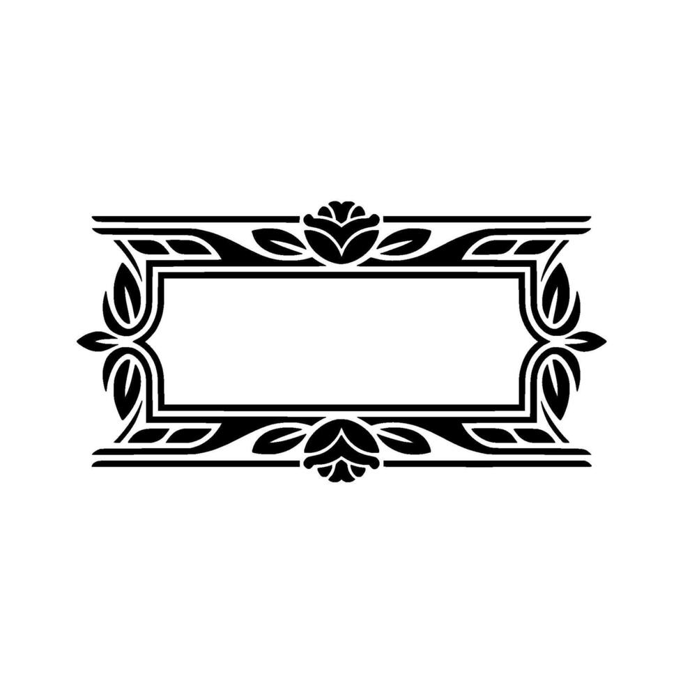 Elegant Black Frame, Ornate Decorative Border, Vintage vector