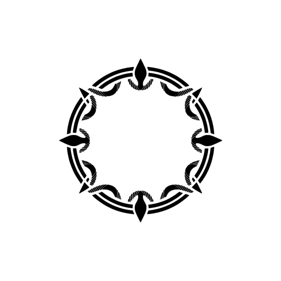Intricate Black Ornamental Circle, Minimalist - Ornament vector