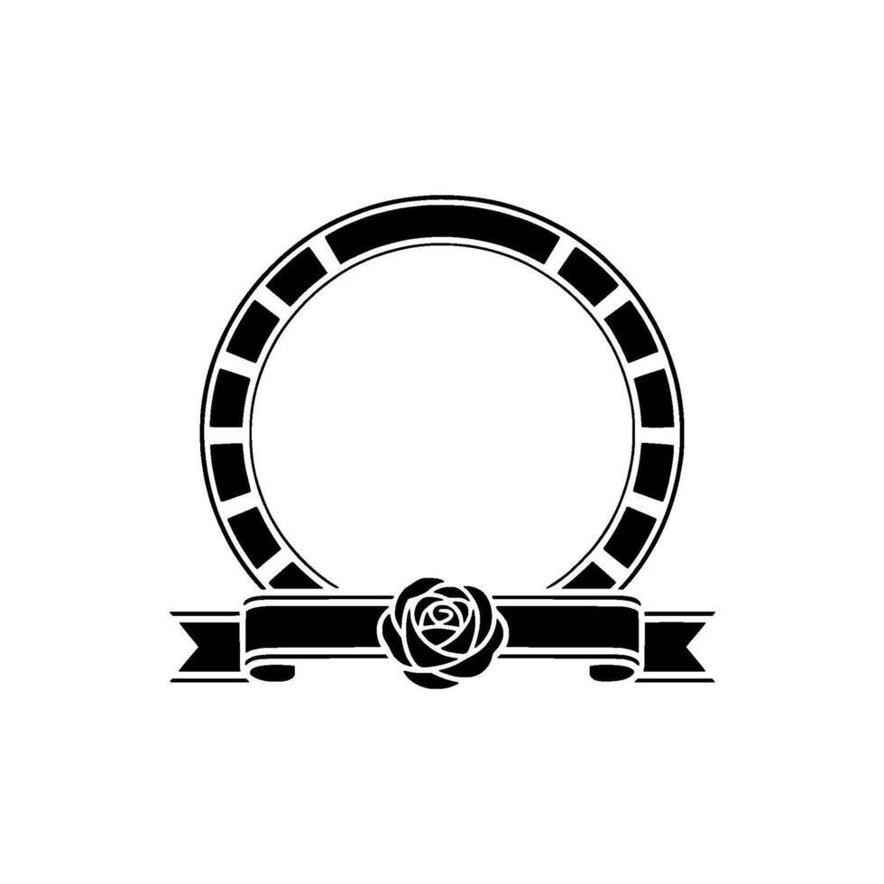 Elegant Rose Frame, Vintage , Minimalist Illustration vector