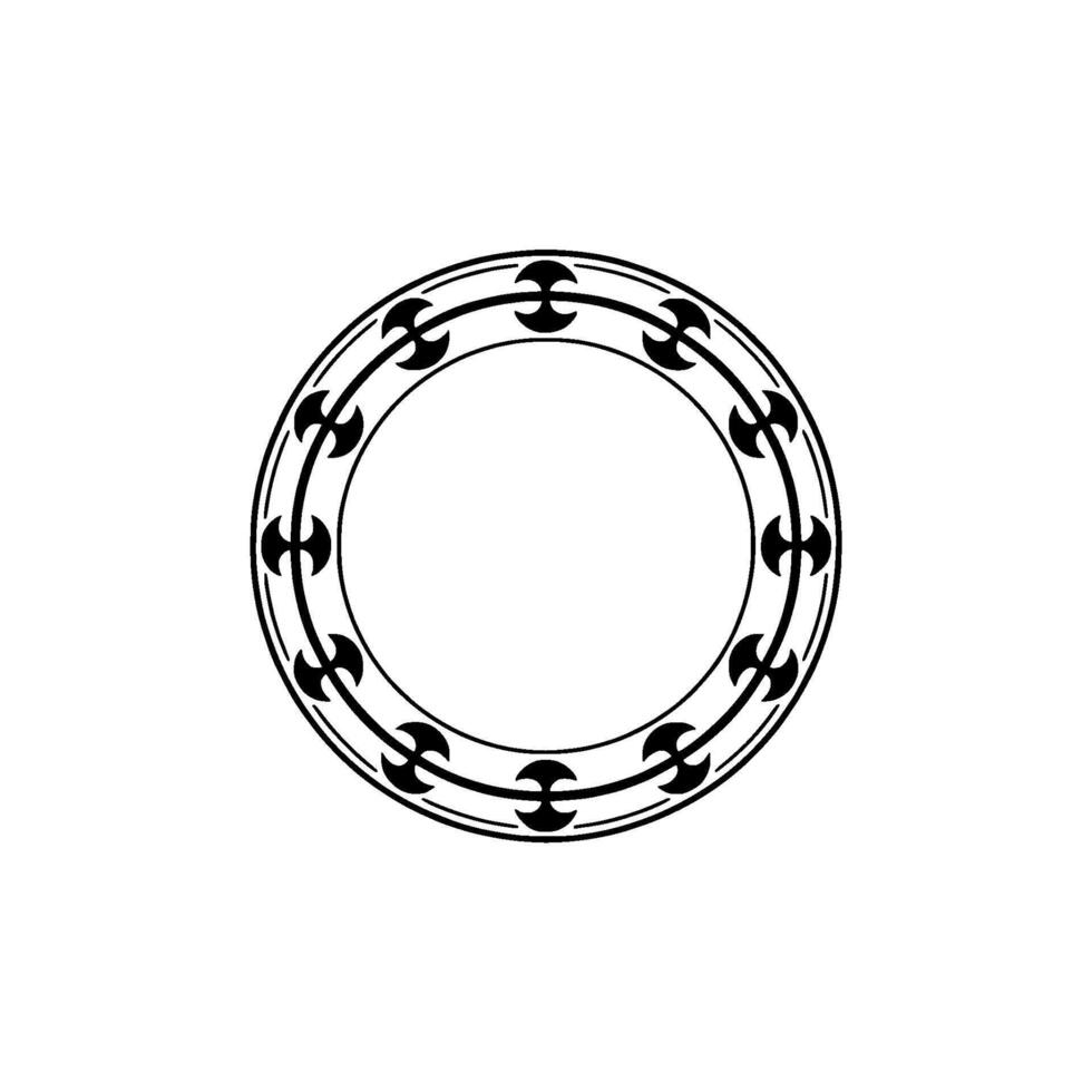 Circular Celtic Ornament, Minimalist , Symbolic Border vector
