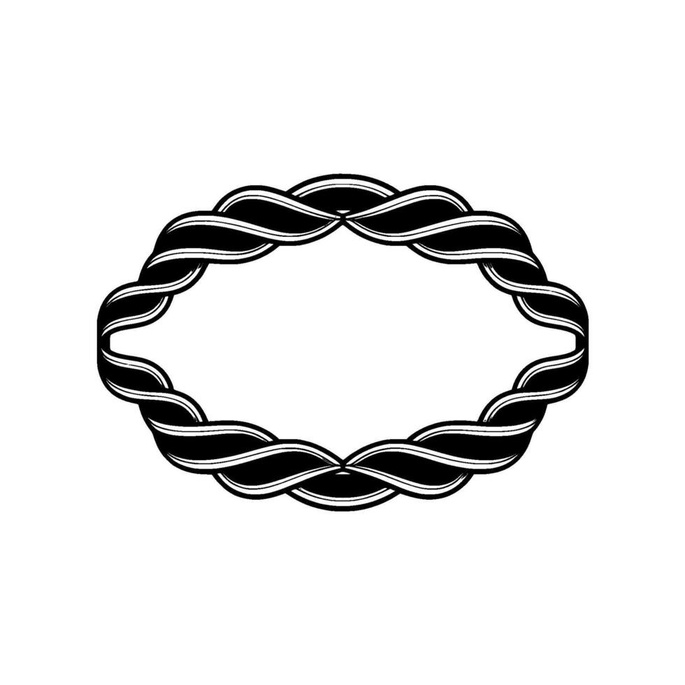 Geometric Rope Frame, Minimalist, Circle vector