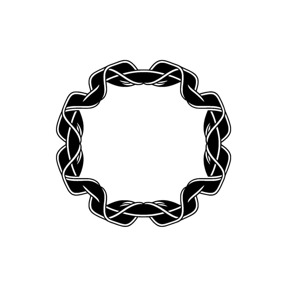 Intricate Celtic Knot Border, Minimalist - Wreath vector