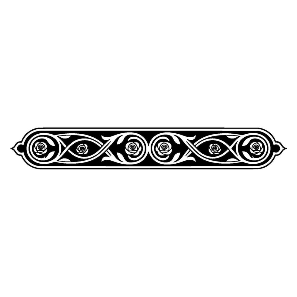 Intricate Floral Border, Medieval Style, Elegant Ornamentation vector