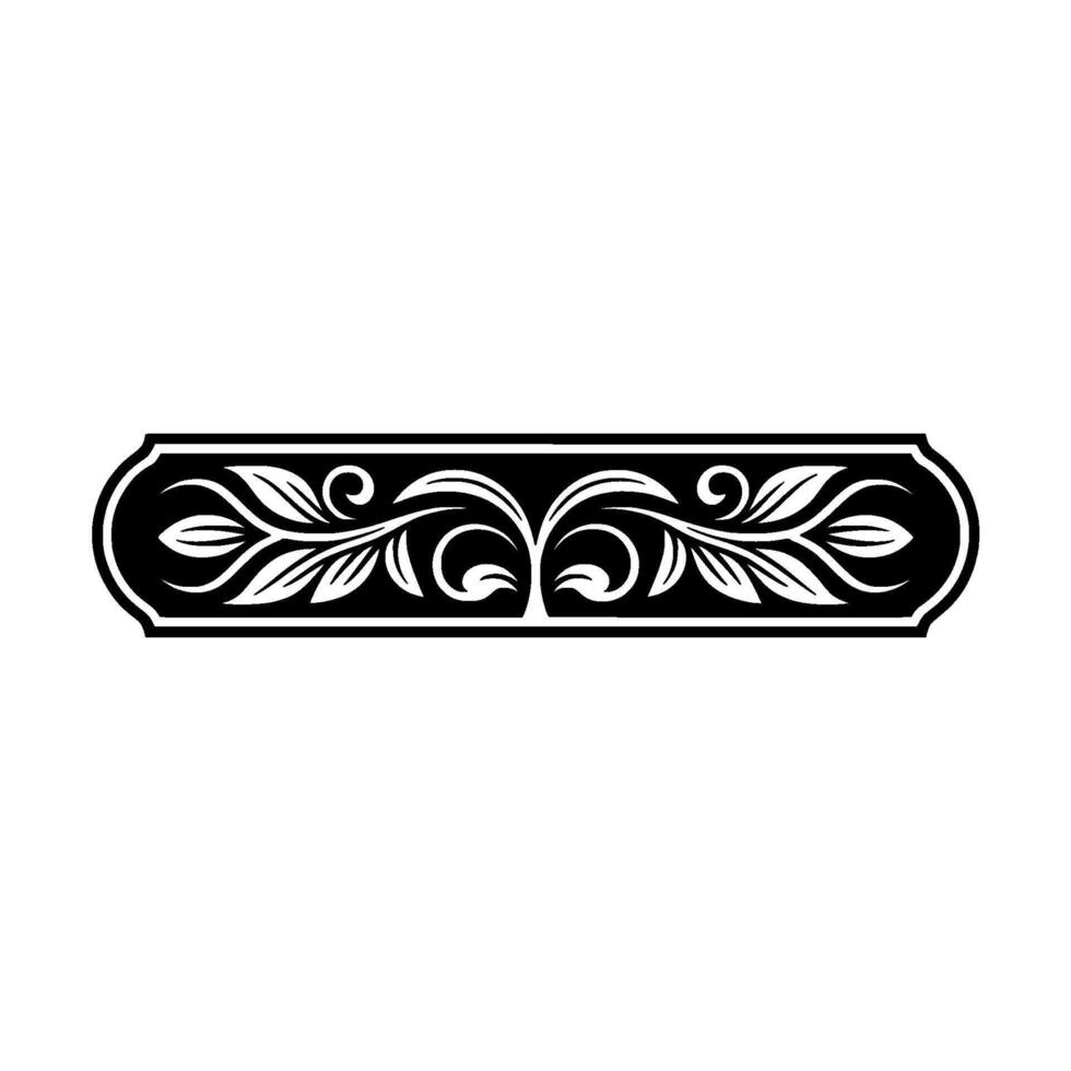 Elegant Black and White Floral Border - Embellishment vector