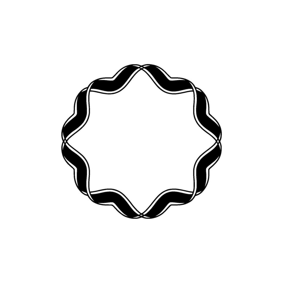 Abstract Ribbon Frame, Minimalist , Circular Motif, Pattern vector