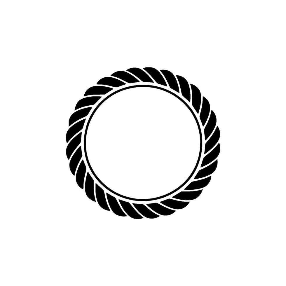 Circular Rope Emblem, Minimalist , Radiant Glow vector