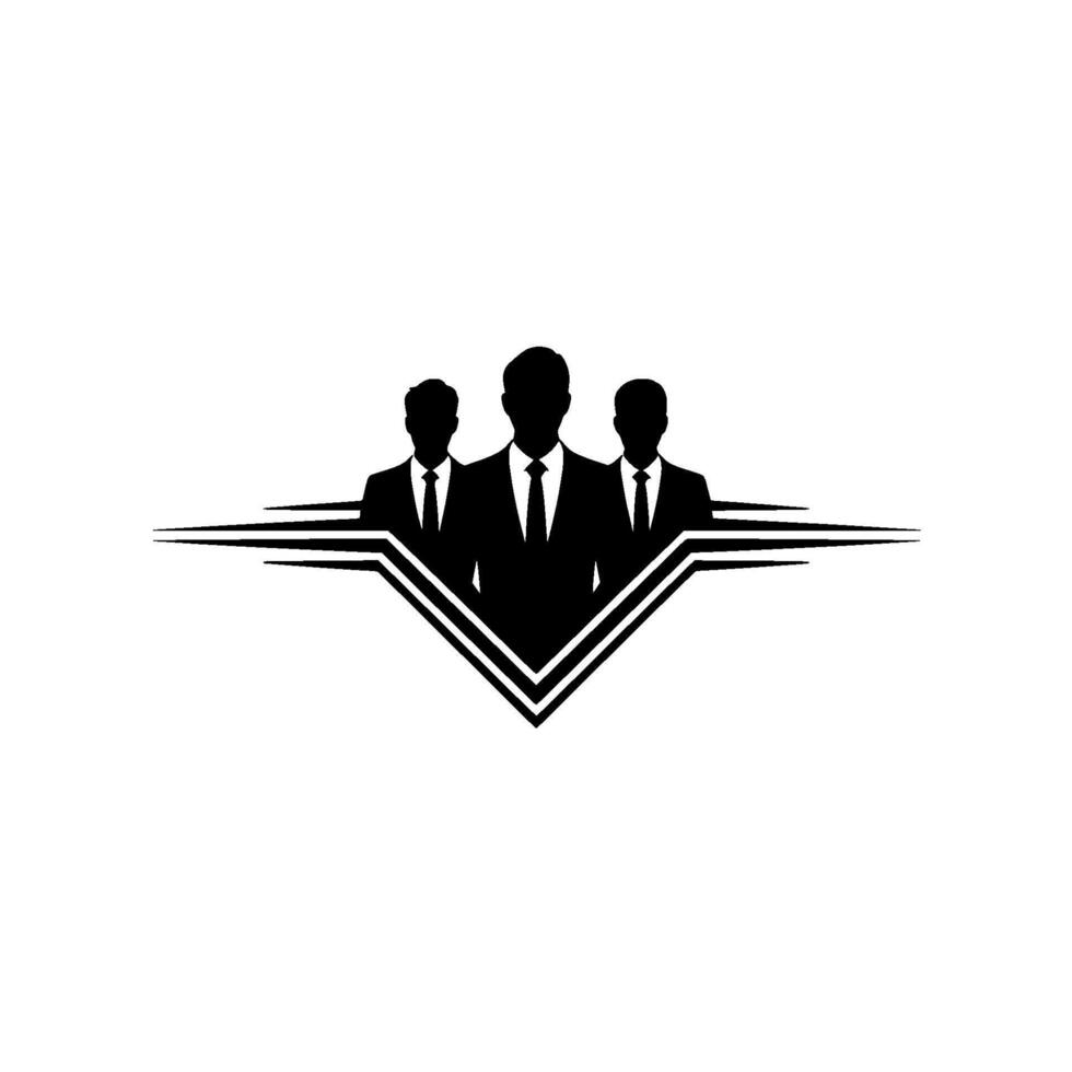 Strategic Trio, Corporate Leadership Silhouette, Business vector