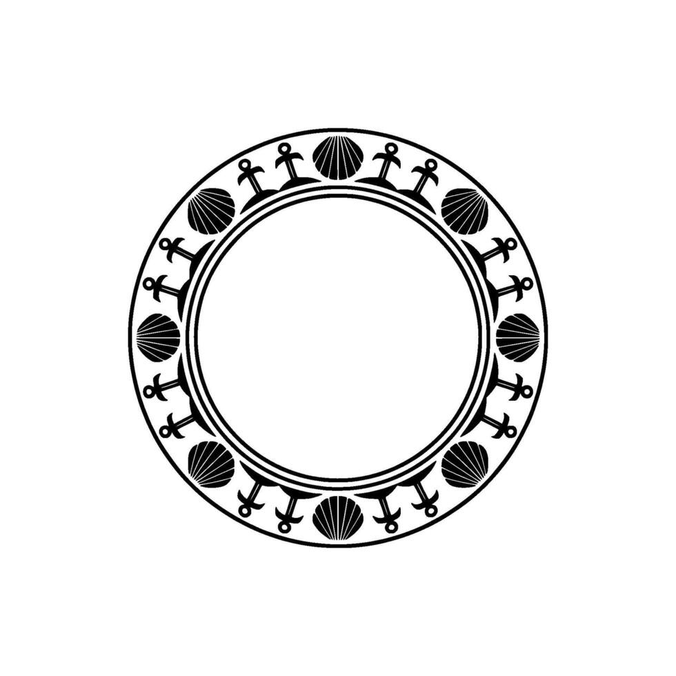 Nautical Circle Emblem, Vintage Maritime, Traditional vector