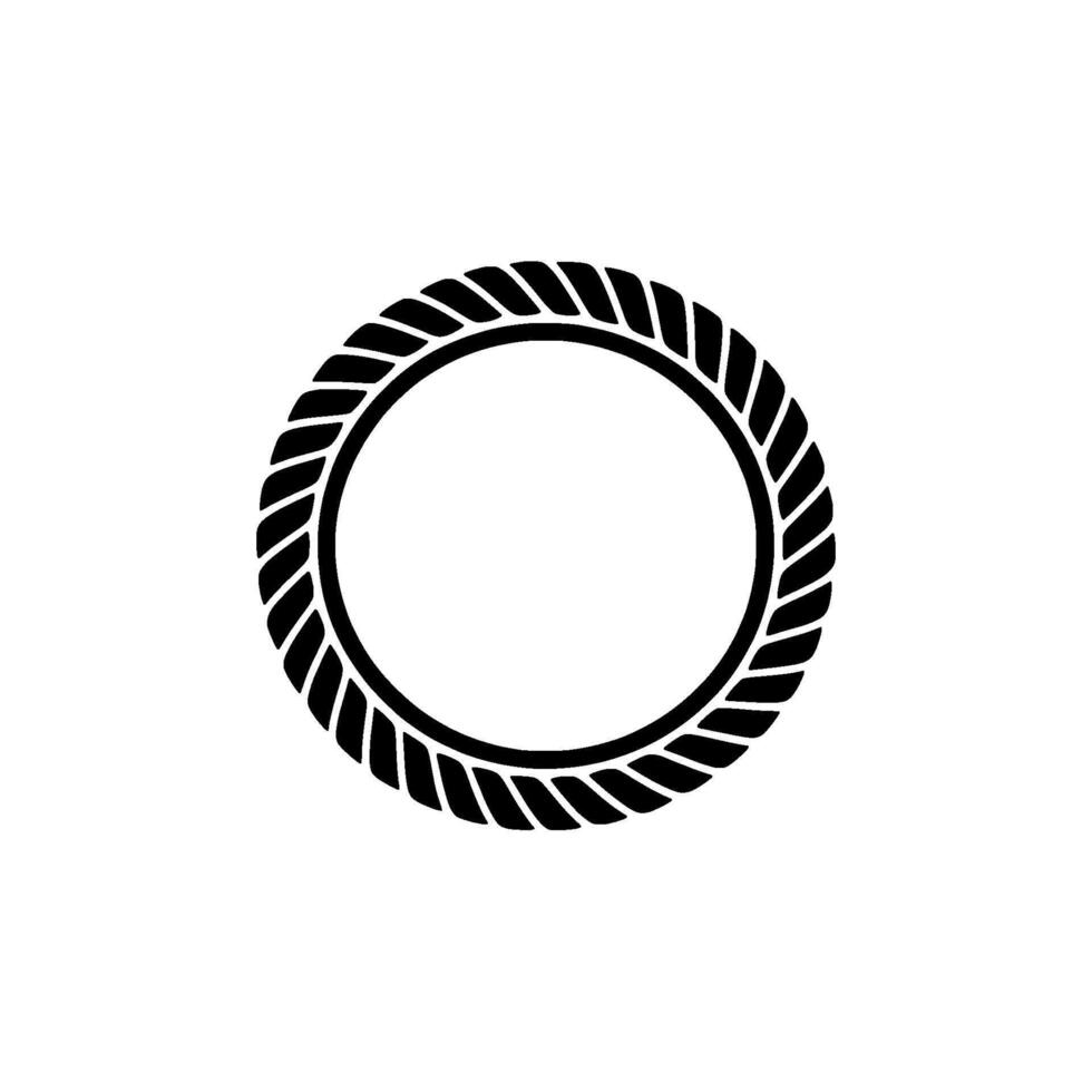 Minimalist Rope Circle Emblem, Modern Branding, Round vector