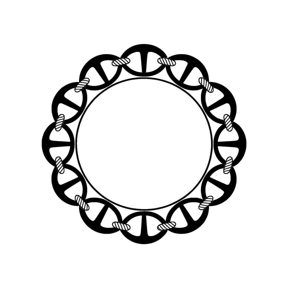 Nautical Chain Border, Minimalist , Circular Motif vector