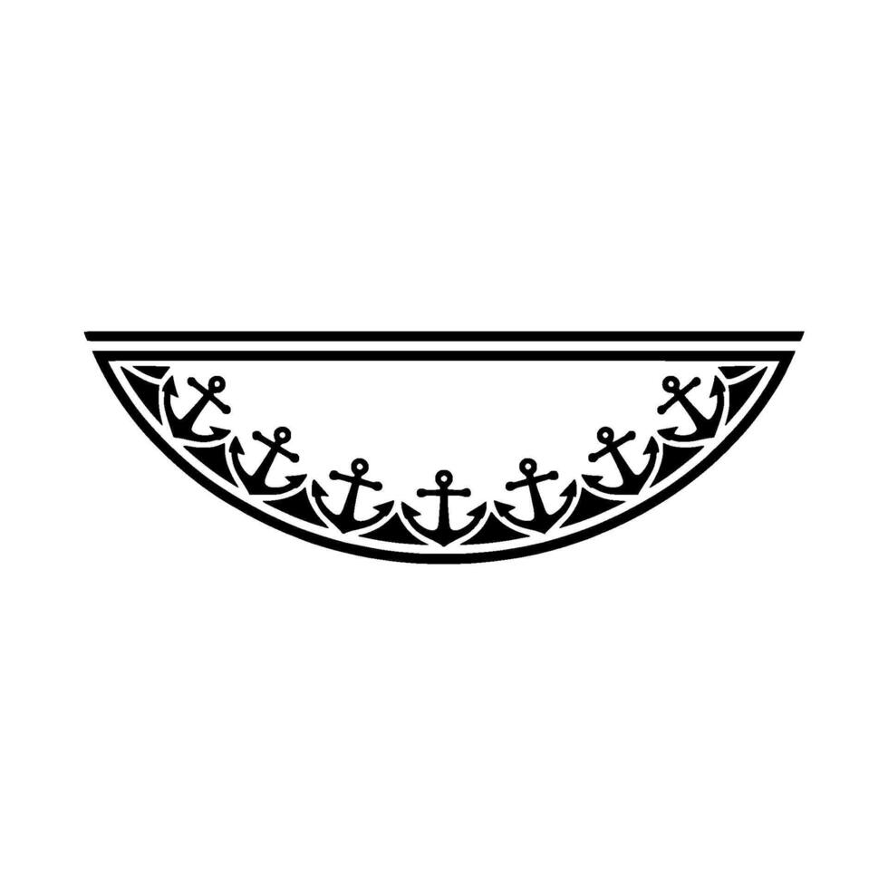 Nautical Anchor Motif, Minimalist Border vector