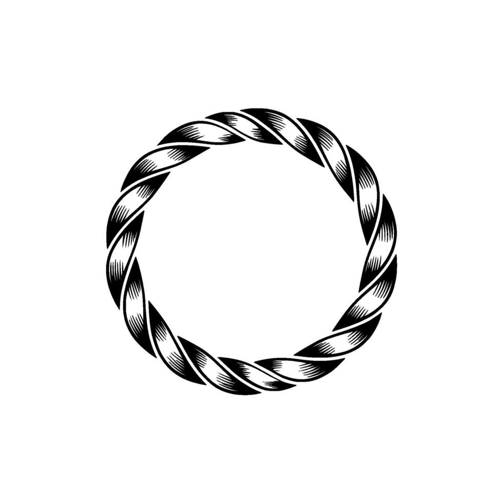 Intricate Rope Circle, Vintage Illustration, Minimalist vector