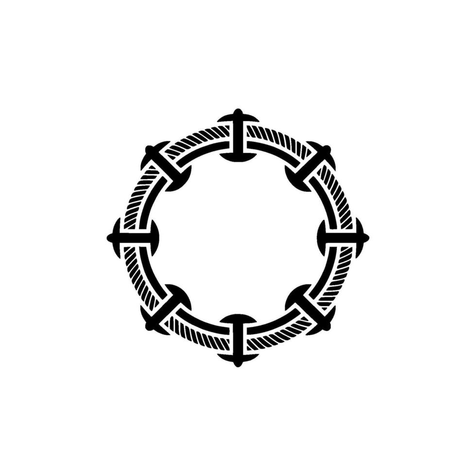 Intricate Circular Emblem, Vintage Style, Symbolic Border vector