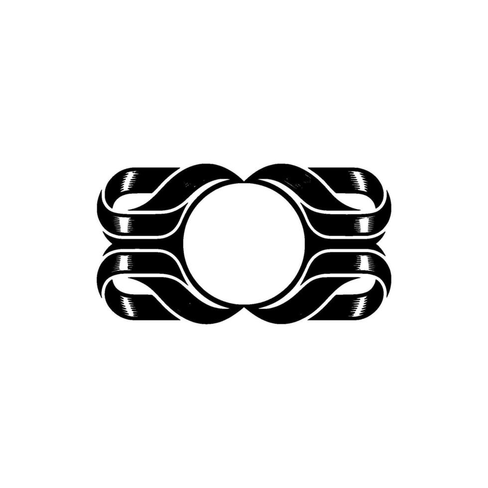 Abstract Ribbon Emblem, Modern Monogram, Circular vector