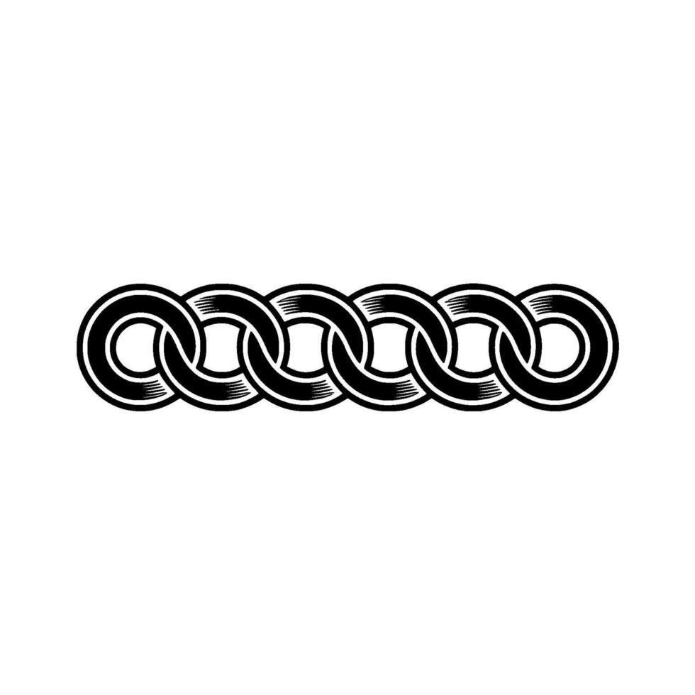 Intertwined Chain Symbol, Celtic Knot, Circular Motif vector