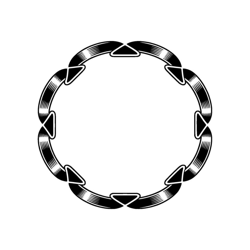Geometric Tribal Ring, Minimalist , Circular Motif, Outline vector