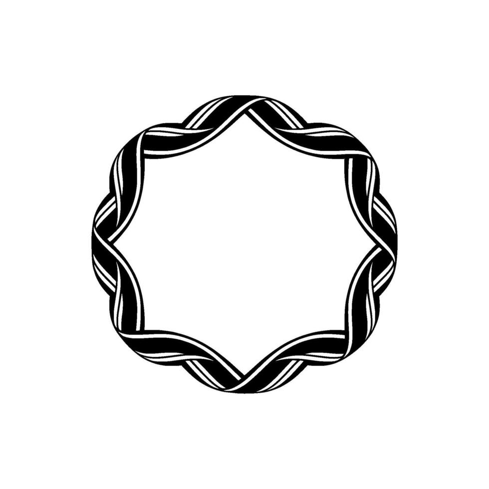 Geometric Woven Frame, Minimalist , Circular Motif vector