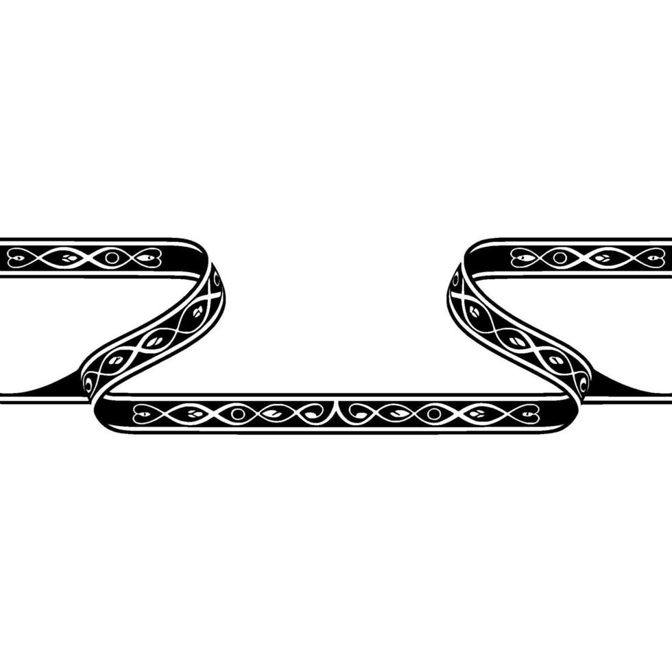 Art Deco Border, Elegant Swirls, Vintage vector