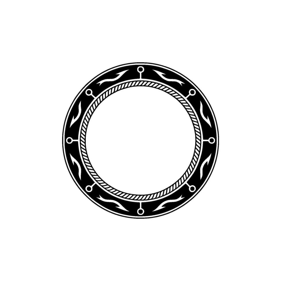 Ornate Circular Frame, Tribal , Minimalist vector