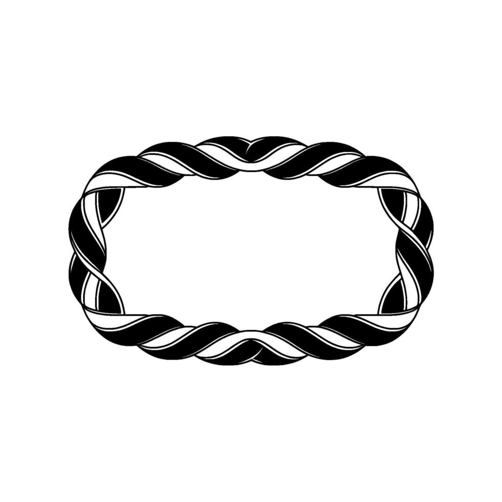 Elegant Woven Rope Frame, Minimalist vector