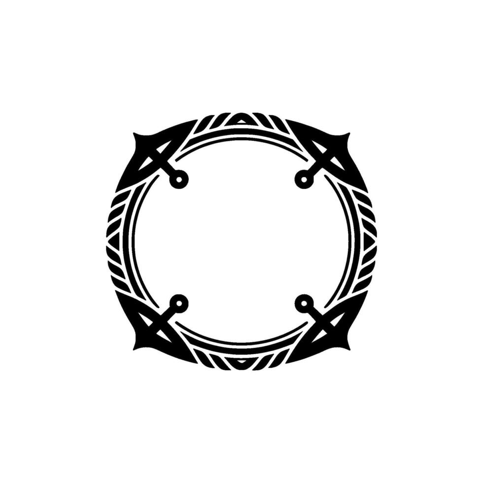 Ornamental Sword Frame, Vintage , Circular Motif vector