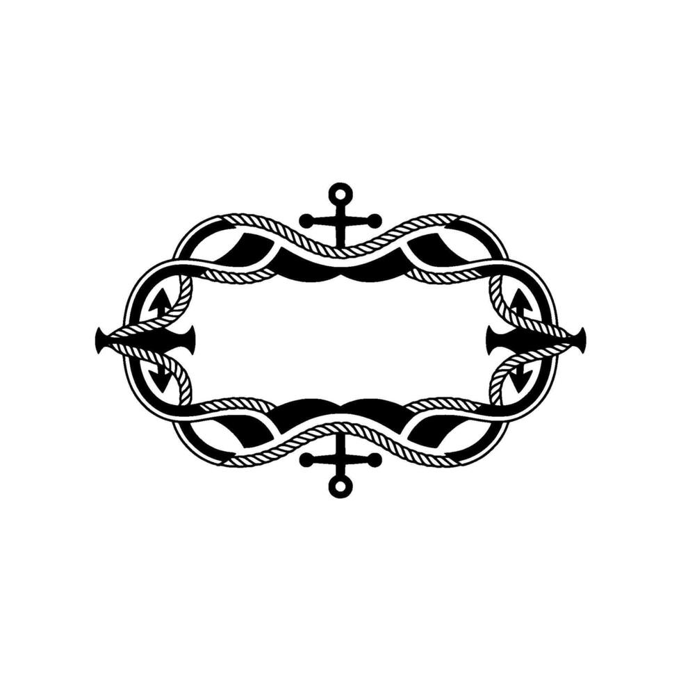Nautical Anchor Frame, Vintage Maritime, Symmetry vector