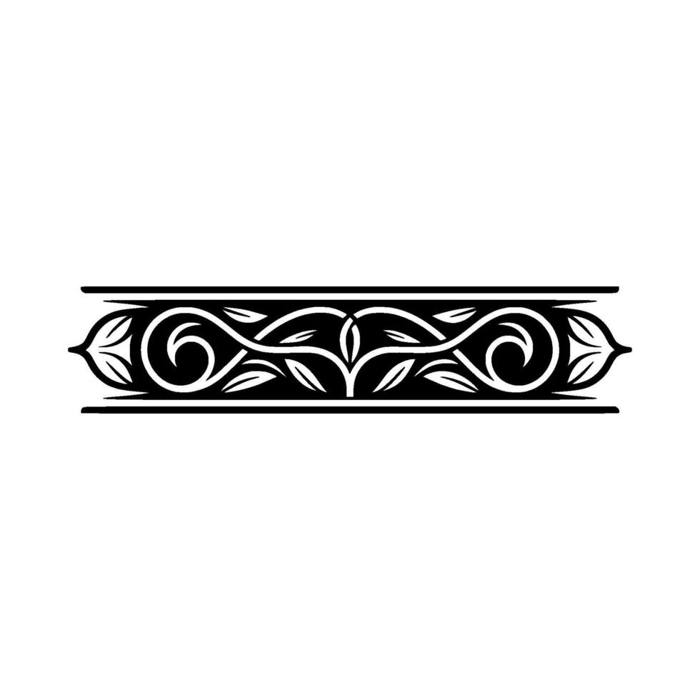 Elegant Botanical Border, Vintage Element, alternate version 69 vector