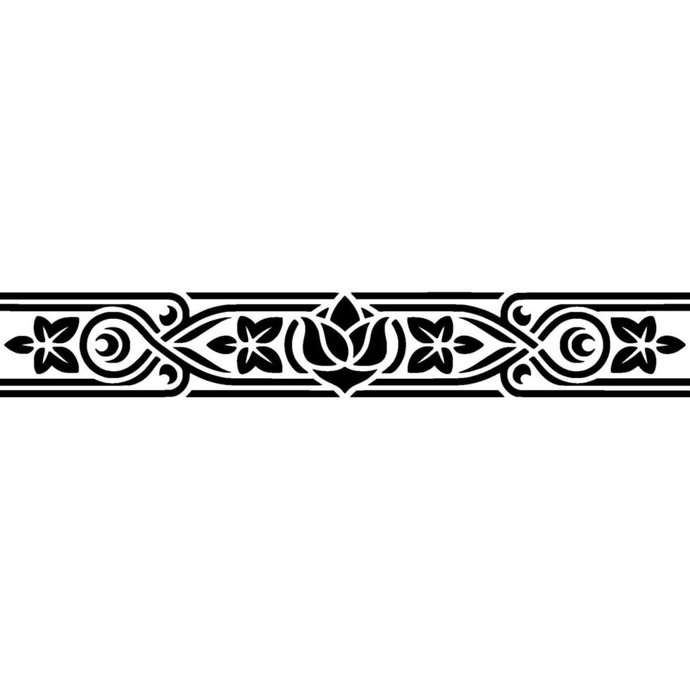 Elegant Black Floral Border, Vintage Element, alternate version 234 vector