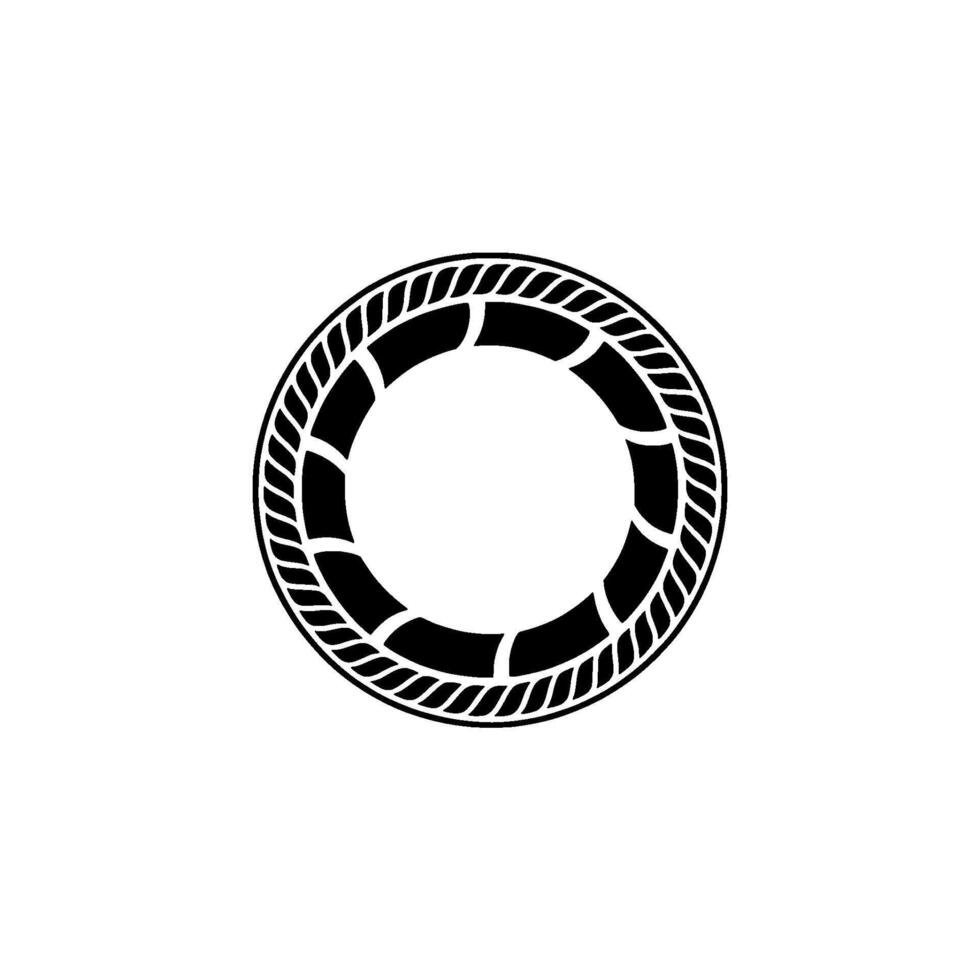 Minimalist Rope Circle Emblem, Modern Branding - Abstract vector