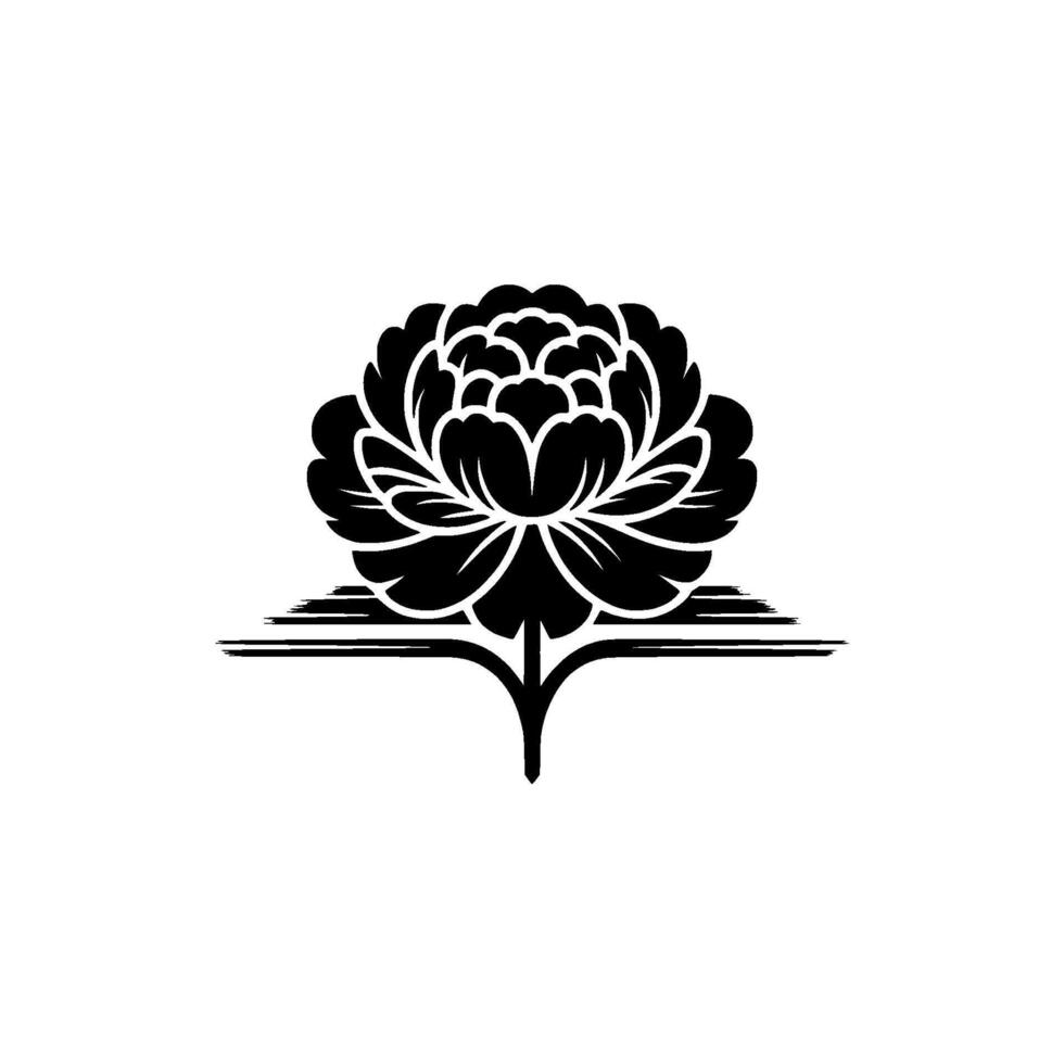 Elegant Black Floral Emblem, Minimalist - Simple vector