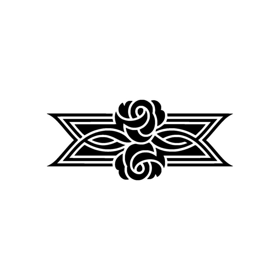 Intricate Celtic Rose Border, Vintage Element - Art vector