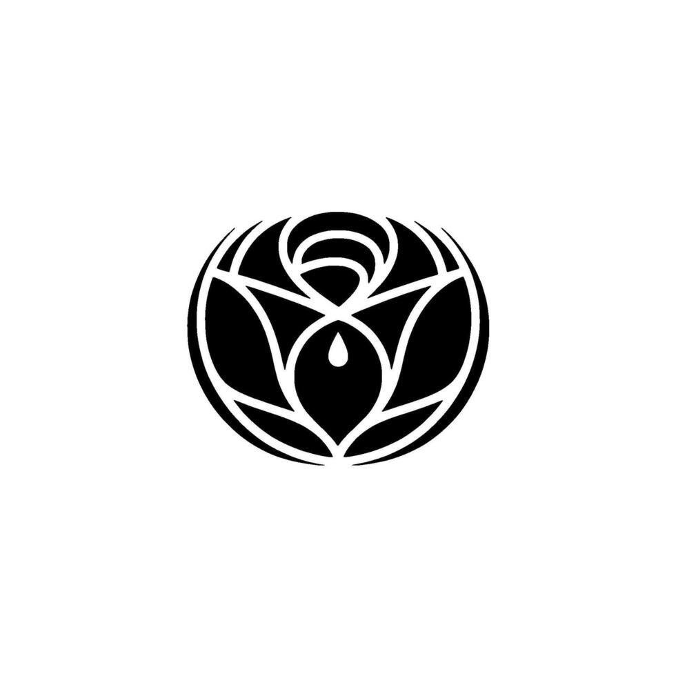 Geometric Bloom Abstract Floral Emblem, Minimalist vector